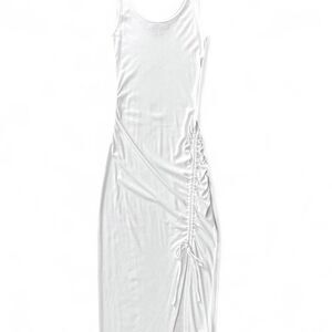 White Ruched Midi Dress Women’s XS